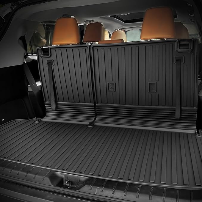 AOMSAZTO Floor Mats and Cargo Mat Compatible with 2024-2025 Toyota Grand Highlander (7 Seats Only): All Weather TPE Protection Full Set Grand Highlander Floor Liners (Not Fit Highlander)