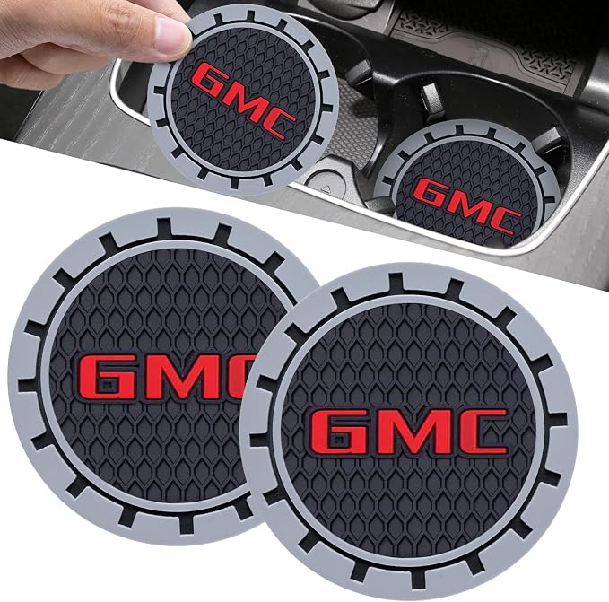 Car Cup Coaster, 2PCS Universal Non-Slip Cup Holders, Compatible with GMC Series Car Cup Holder Coasters,Car Drink Coaster Holder Accessory, Black