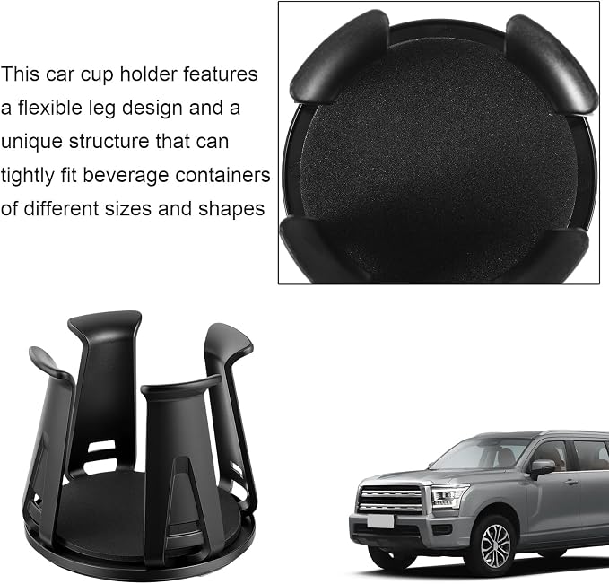 Amaxiu 2 Pcs Car Cup Holder Expander, Adjustable Cup Holder for Cars Automotive Slim Can Cupholder Insert Adapter with Self-Adhesive & Suction Cups Secure Drink Holders for Car SUV Truck