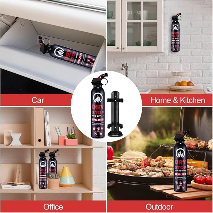 3PCS Fire Extinguisher for Home - Dry Stop Fire Extinguisher Spray, 600g Dry Chemical Fire Extinguisher for Kitchen, Car & Home | Portable, Fights Grease, Electrical & Vehicle Fires