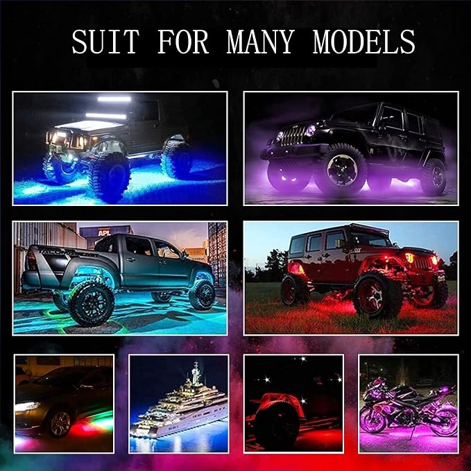 20 Pods Led Rock Lights for Trucks, RGB LED High Brightness Multifunction Neon Underglow Kit Waterproof Car Light with APP/RF Control, Rock Lights for Pickup Off Road RZR SUV ATV UTV