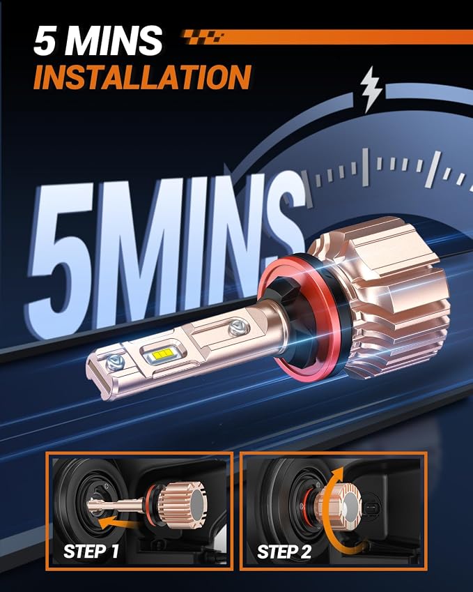SEALIGHT 880 LED Fog Light Bulbs, 600% Brightness 50000 Hours Lifespan 893 899 885 880 LED Bulb, 10000LM 6500K Cool White Strong Penetration, Play and Plug, Pack of 2