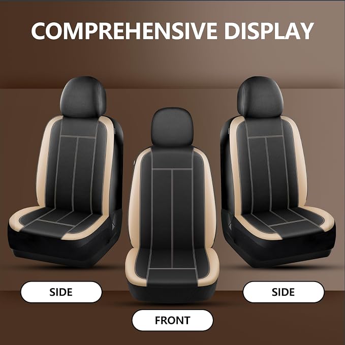HChengkikz 2 Pack Front Neoprene Car Seat Covers | Waterproof Comfortable Seat Protectors, Airbag Compatible Universal Fit for Sedans, SUVs, Trucks, Vans