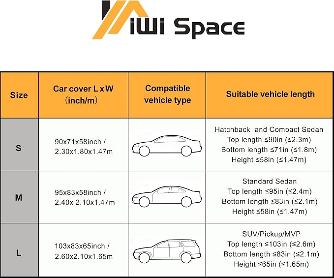 5-Layer Larger Covering Windshield Cover, UV Heat Insulation Sun Shade Cover, All Season Snow Ice Waterproof Hail Windshield Cover for Universal Sedan (Size L)