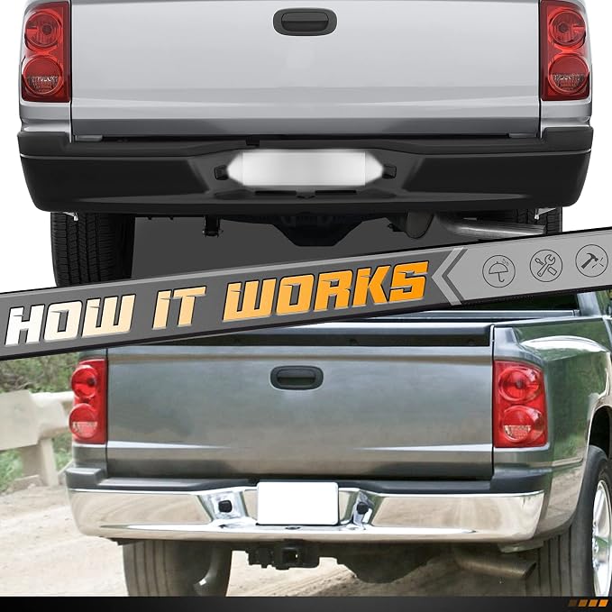 HERCOO LED License Plate lights Lamp Lens Cover Black Housing Compatible with Dodge Dakota 1997-2011, Pack of 2