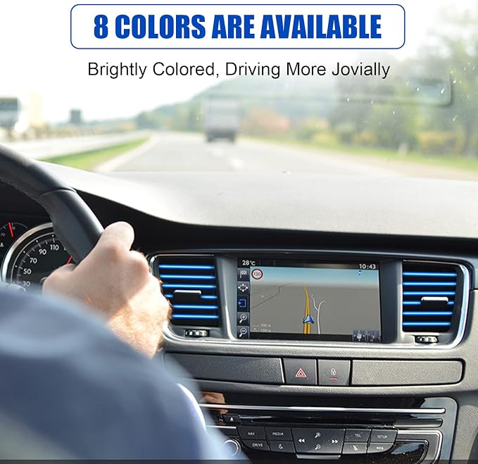 20 Pieces Universal Car Air Conditioner Vent Trim Decoration Strip Accessories, Waterproof Flexible Shiny Auto Car Interior Accessories for All Air Vent Outlet
