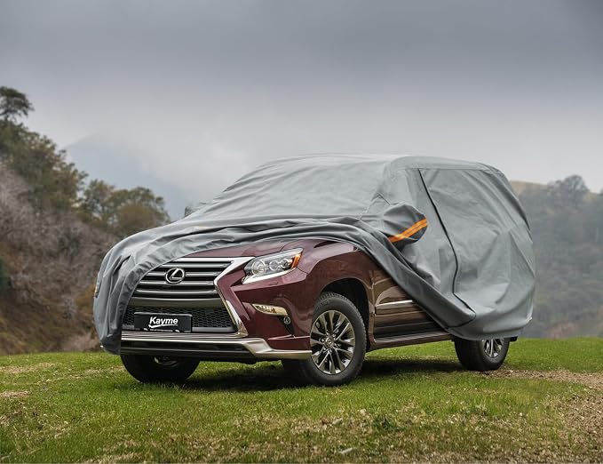 Kayme Heavy Duty Car Cover Custom Fit Lexus GX460 GX550 (2009-2025),Waterproof All Weather for Automobiles, Full Exterior Covers Sun Rain UV Protection with Zipper Door.
