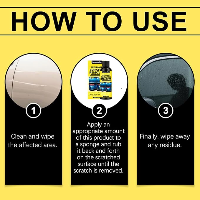 Scratch Remover – Eliminate All Car Scratches in 60 Seconds, Cloth Scratch Remover Kit, for Minor Car Paint & Scratch Repair, Swirl & Water Spots Remover (1pc, 100g)