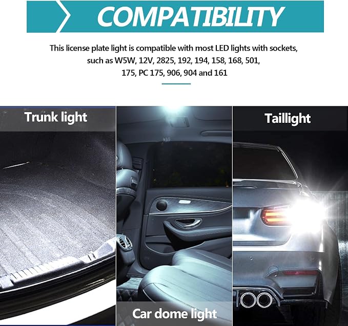 70 Pieces LED Car Interior Lights Bulb Kit - LED Dome Light 31 mm 36 mm 41 mm T10 Car Interiors Map Dome Trunk Cargo Door Courtesy License Plate Light - White