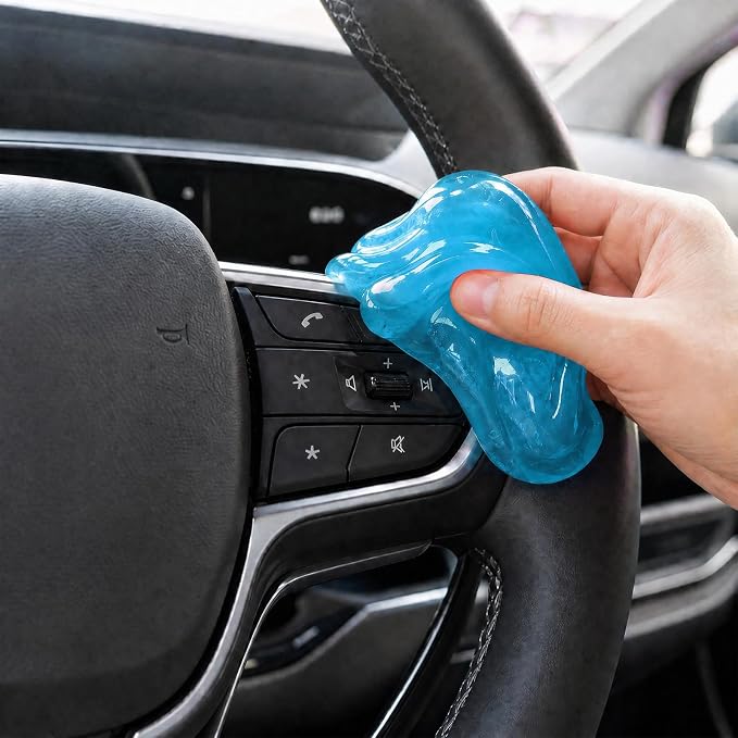 Car Cleaning Gels, Reusable Dashboard Dust Removal Slime Auto Detail Cleaner, Universal Cleaning Putty Air Vent Dusting Mud Fits for Vehicles Keyboards Laptops Keys (Blue)