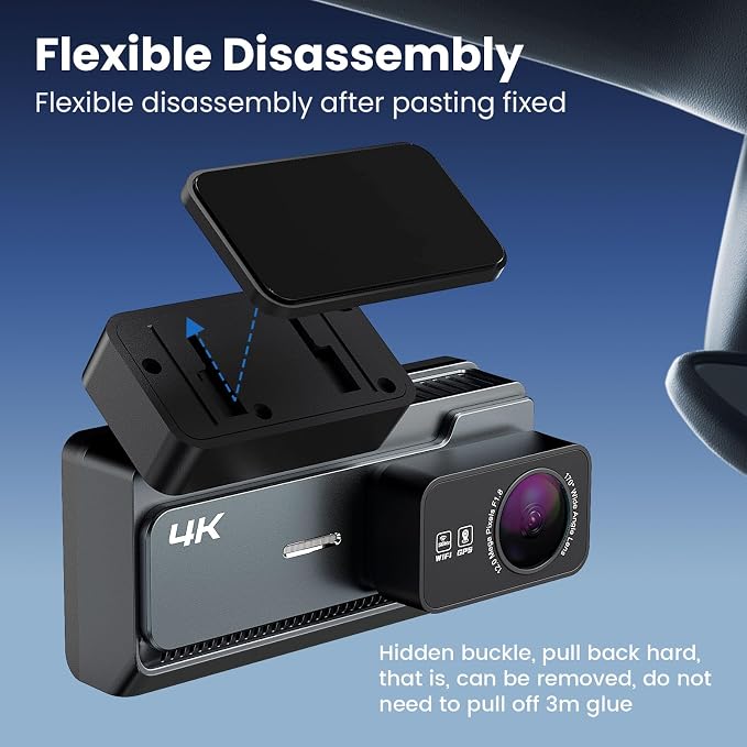 4K+2K Dash Cam Front and Rear, 5G WiFi GPS, 32GB Card, 3.39" Screen | True 4K丨Dual Cameras丨Instant Sharing丨GPS Tracking丨Quick Installation丨Critical Moments丨24/7 Protection