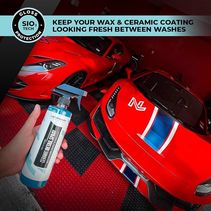 Legendary Ceramic Quick Detailer Spray 16oz - Car Detailing Spray for High Gloss Shine & Hydrophobic Protection - Ceramic Coating for Cars on Paint, Glass, Trim & Wheels