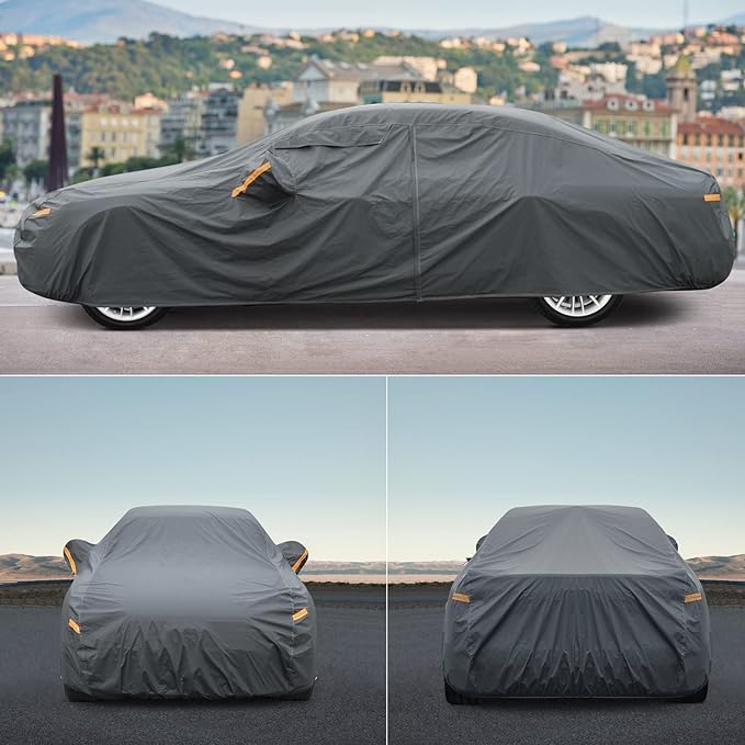 GUNHYI Premium Car Cover Custom Fit Tesla Model S (2012-2026), 16 Layers Heavy Duty Car Cover Waterproof All Weather with Zipper Door for Sun Rain Snow Dust Uv Protection
