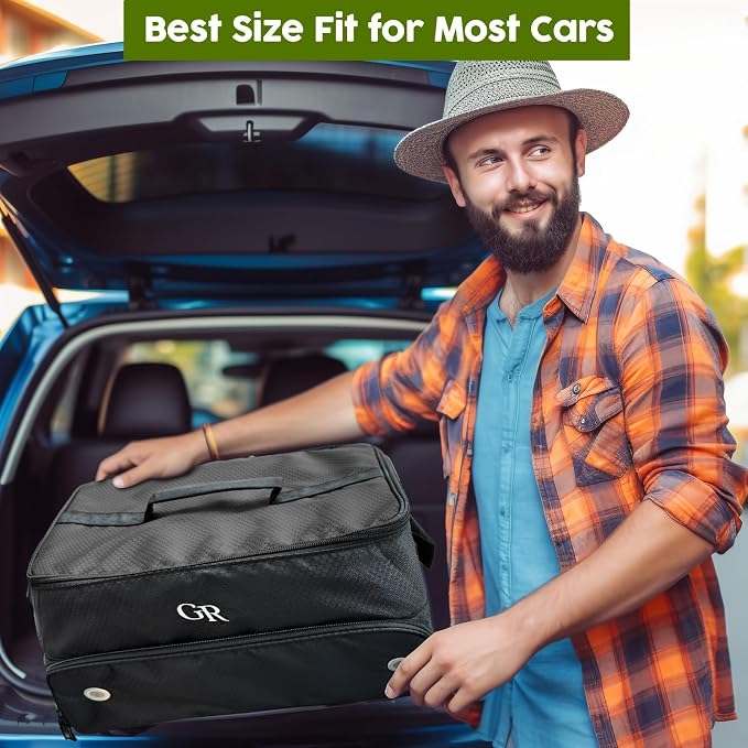 Fathers Day Dad Gifts for Men,Odor-Absorbing 2-Layer Large Golf Trunk Organizer with Activated Carbon Fabric - Water-Resistant Golf Shoe Bag for Shoes Balls Tees Clothes Gloves Golf Accessories