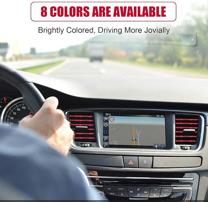 20 Pieces Universal Car Air Conditioner Vent Trim Decoration Strip Accessories, Waterproof Flexible Shiny Auto Car Interior Accessories for All Air Vent Outlet