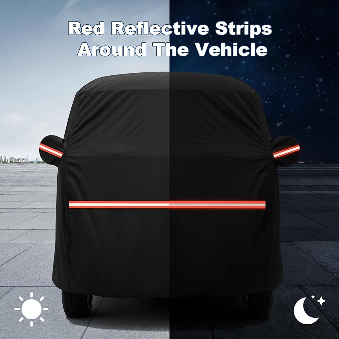 QUNSUNUS Car Cover for VW Bus T1 T2 T3 1950-1992, Waterproof VW Bus Cover with Cotton Lining, All Weather VW Van Cover with Straps and Zipper for Wind, Sun, UV and Dust Protection