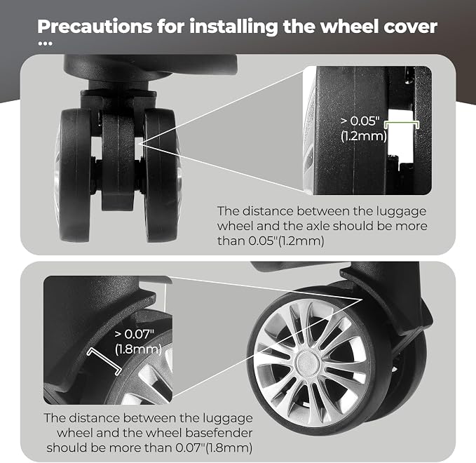 8Pcs Luggage Wheel Covers, Travel Accessories (Gradient Slate Grey) | Wear-resistant & anti-noise silicone covers. Fits 2-2.4" wheels. Protects suitcase wheels. Travel essential for suitcases