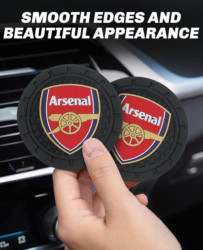 Cup Holder Insert Coaster for Arsenal UEFA UCL Fans,Anti Slip Car Cup Coaster Interior Accessories