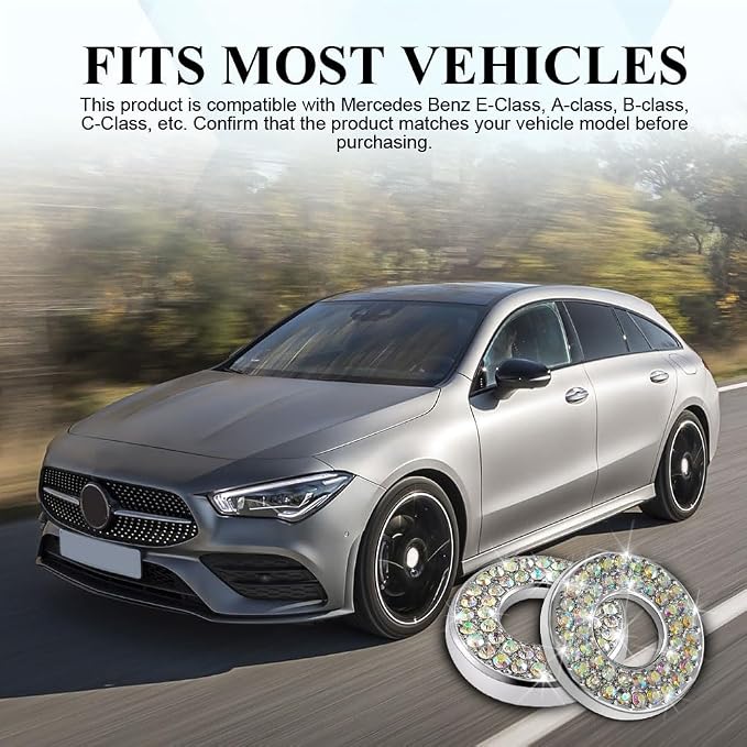 4PCS Bling Car Inner Door Lock Covers, Bling Car Accessories, Crystal Auto Decals for Women Girls, Sparkly Rhinestones Auto Door Bolt Decorations Compatible with B-e-n-z A/B/C/D/E Class