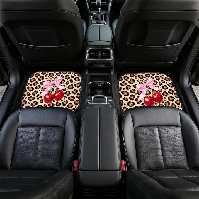 Bear Car Floor Mats Rustic Mountain Pine Forest Cabin Carpet Front Rear Carpets Mat Decorative Car Floor Carpets Non-Slip Auto Car Accessories Universal Fit for Car SUV Truck Van
