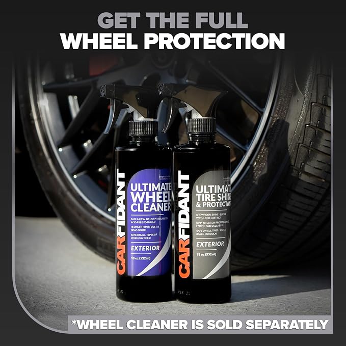 Carfidant Car Tire Shine 1 Gallon - Tire Dressing & Rubber Protectant - Dark, Wet Look with No Grease and No Sling!
