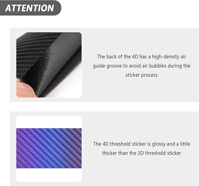 4PCS Car Door Sill Protector with Scraper,Carbon Fiber Car Door Protector Edge Guards for Front Rear Door Sills,Universal Anti-Scratch Car Door Threshold Strips (Purple)