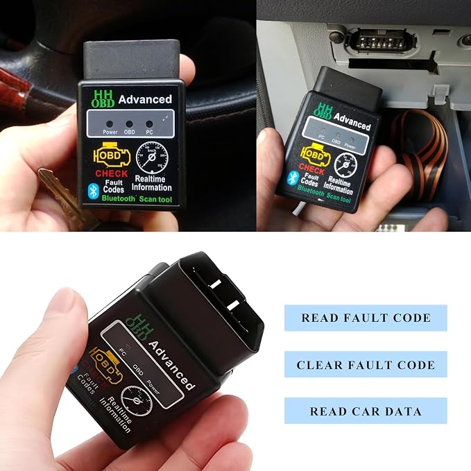 Bluetooth OBD2 Scanner for Car, Wireless Check Engine Light Code Reader Diagnostic Scan Tool with Exclusive App, Professional OBD II Scanner Read and Clear Error Codes