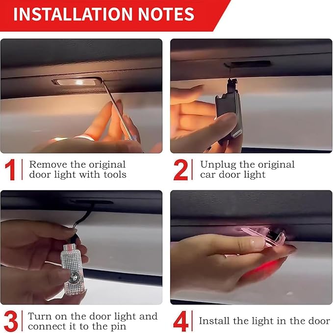 4pcs Car Door Lights Logo Projector,Upgrade HD LED Car Welcome Lights Compatible with1/3/4/5/6/7/x1/x2/x3/x4/x5/x6/x7/M/Series Accessories,Dual Plug Puddle Lights Ghost Shadow Light