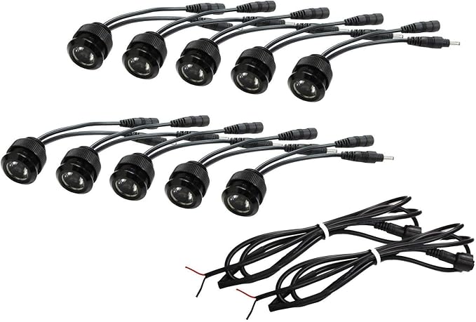 iJDMTOY 10pc Set Amber Yellow 30W High Power Flexible LED Lighting Kit Compatible With Car DRL/Driving Light or Undercar Puddle Ground Effect Lighting