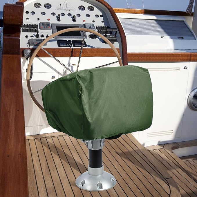 2 Pack Boat Seat Covers Waterproof 900D Heavy Duty Boat Folding Chair Cover | 18W x 20D x 14H inch, Green