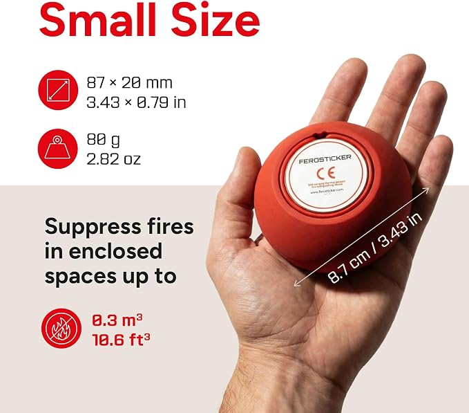 Small Automatic Fire Extinguisher (2 Pack) | For electrical panels, fuse boxes, lithium batteries, inverters, solar systems, vehicles, boats and technical compartments.