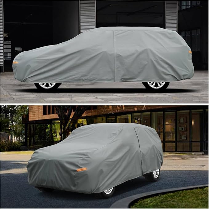 Kayme Heavy Duty Car Cover Waterproof All Weather, Full Exterior Covers Sun Rain UV Protection. Universal Fit Chevrolet Suburban,Jeep Grand Wagoneer L,GMC Yukon XL Denali,Lincoln Navigator L.