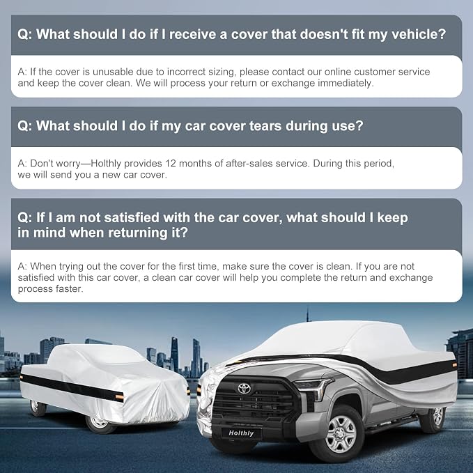 10 Layers Truck Cover Waterproof All Weather Custom Fit Toyota Tundra(2021-2026) Double Cab/CrewMax Cab Short Bed, Outdoor Full Exterior Pickup Car Cover Sun Rain Snow Ice Protection. Sliver