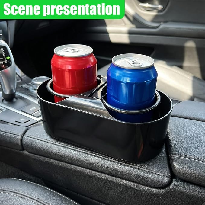 Craedli Car Center Console Cup Holder, Automotive Beverage Holder for Fixing Water Cups and Drinks, Self-Adhesive Vehicle Interior Organizer Accessory for SUV, Truck(2PCS)