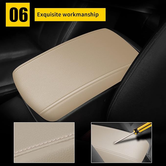 AOMSAZTO Console Covers for 2012-2015 Civic Honda Beige Armrest Cushion for Civic