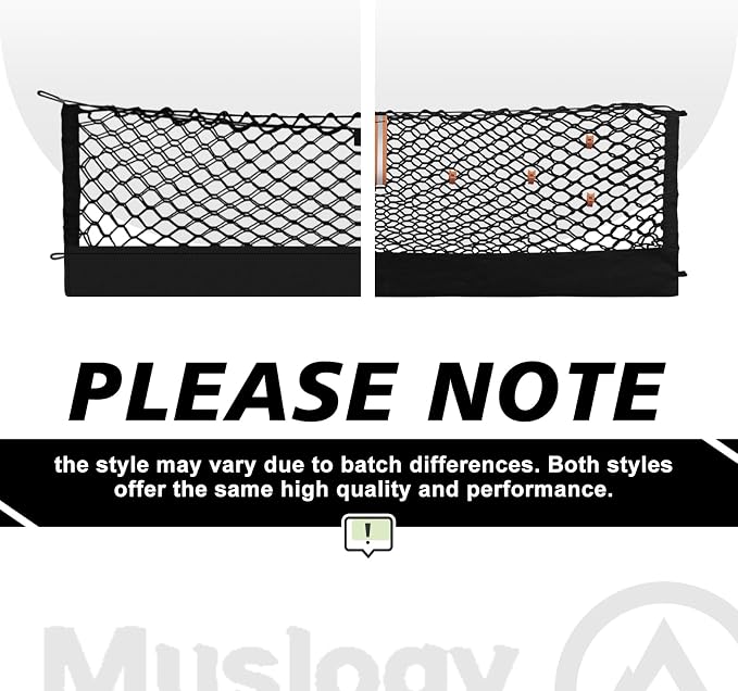 Muslogy Truck Bed Cargo Net Trunk Netting Compatible with Chevrolet Colorado & GMC Canyon 2026 2025 2024 2023 Accessories, Pickup Cargo Organizer SUV Sedan Storage Net w/Heavy Duty Carabiners