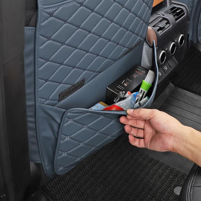 TAIKOO Seat Back Protector,Shields Seat Backs From Kicks and Adds Storage | Keeps seat backs looking new for a long time. Easy to install and clean. 2-piece set