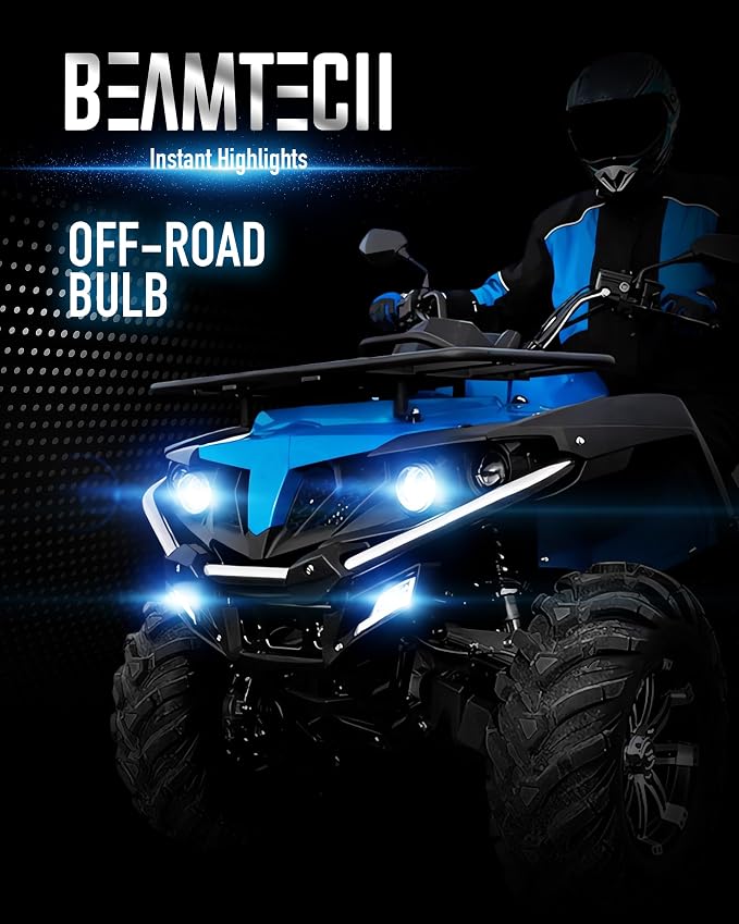 BEAMTECH 90/06 Bulbs, G-XPower Chips 500% Brighter 6500K White Plug and Play Fog Light, 2 Bulbs