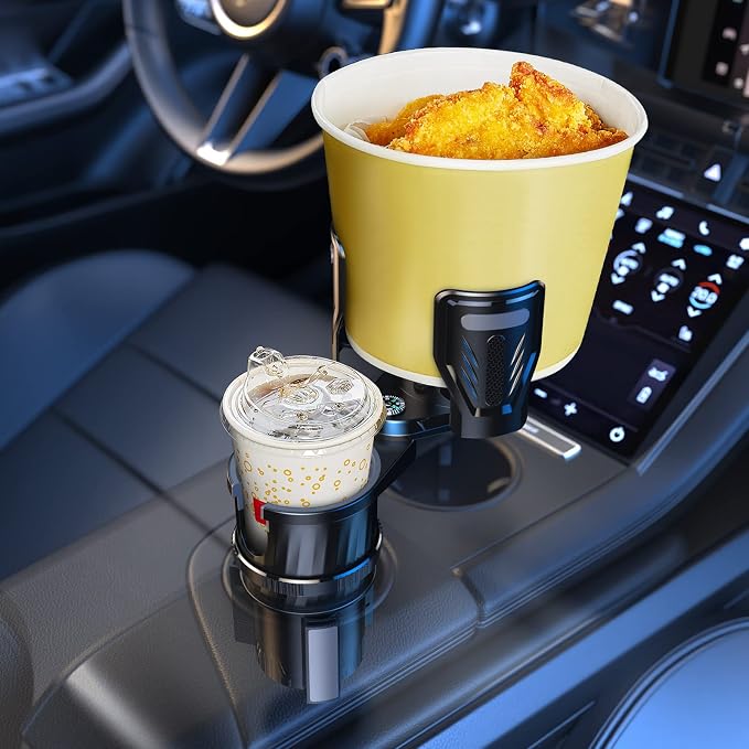 Multifunctional 2 in 1 Cup Holder Expander for car,DualCup Holder Extender with Adjustable Base,Fits Yeti, Hydro Flask, Nalgene, Large 10/40 oz. Bottles & Big Drinks,Travel Cup