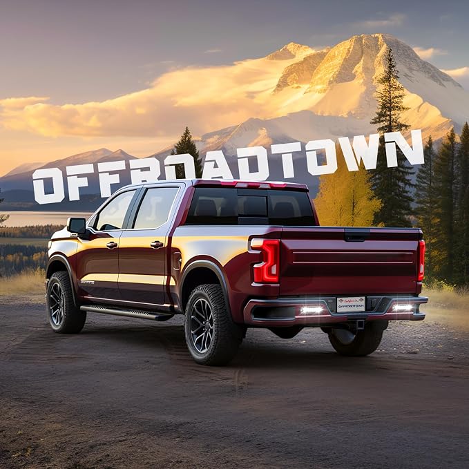 OFFROADTOWN Flush Mount LED Pods, 2pcs 7'' 96W Light Bar Flush LED Pods Spot Flood Combo Reverse Driving Lights Waterproof Bumper Light for Truck Pickup UTV 4x4 SUV Boat