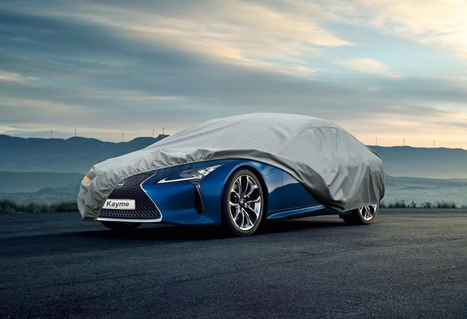 Kayme Heavy Duty Car Cover Custom Fit Lexus LC500 LC500h RC200t RC300 RC350 RCF, Waterproof All Weather for Automobiles, Full Exterior Covers Sun Rain UV Protection