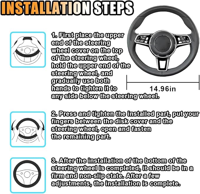 Stretch Elastic Steering Wheel Cover, All-Season Comfort, Warm in Winter & Cool in Summer, Universal 15 Inch Microfiber Breathable Ice Silk, Anti-Slip, Odorless, Easy Carry, Fit Car, SUV (Coffee)