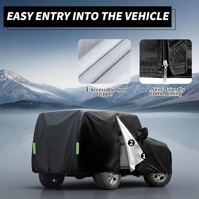 for Wrangler Cover Waterproof 2 Door, All Weather for Rain Cover for Automobiles