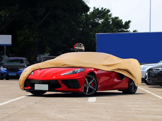 Heavy Duty Outdoor Car Cover Custom Fit for 1983-2026 Chevrolet Corvette, Windproof All Weather Waterproof Sun Rain UV Dust Snow Protection Outdoor Car Covers