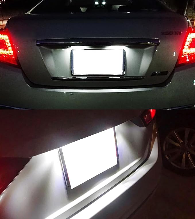 iJDMTOY Xenon White Full LED License Plate Light Kit Compatible With Nissan 2019/2020-up Altima Sentra Versa Rogue, By 18-SMD White LEDs & Can-bus Error Free