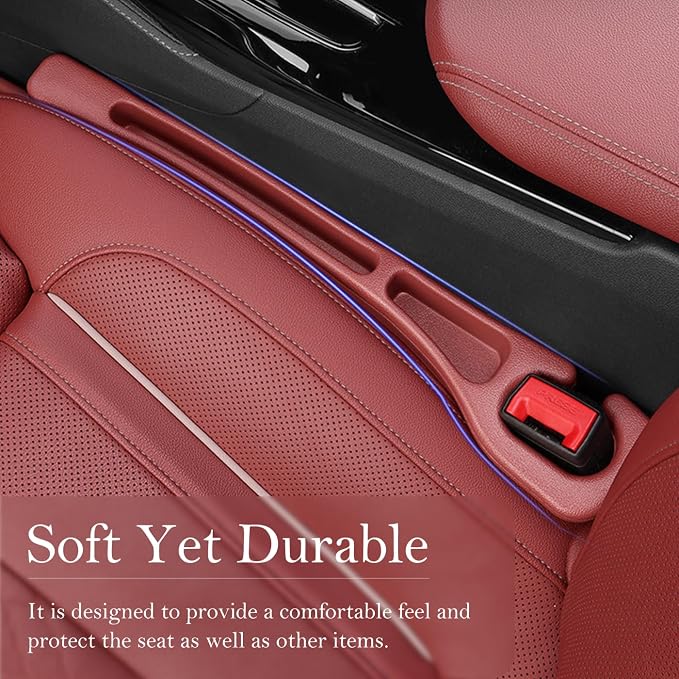 Car Seat Gap Filler 2-Pack, Universal Car Seat Gap Filler Organizer, Seat Gap Plug โ Fills Gap Between Seat & Console (Red)