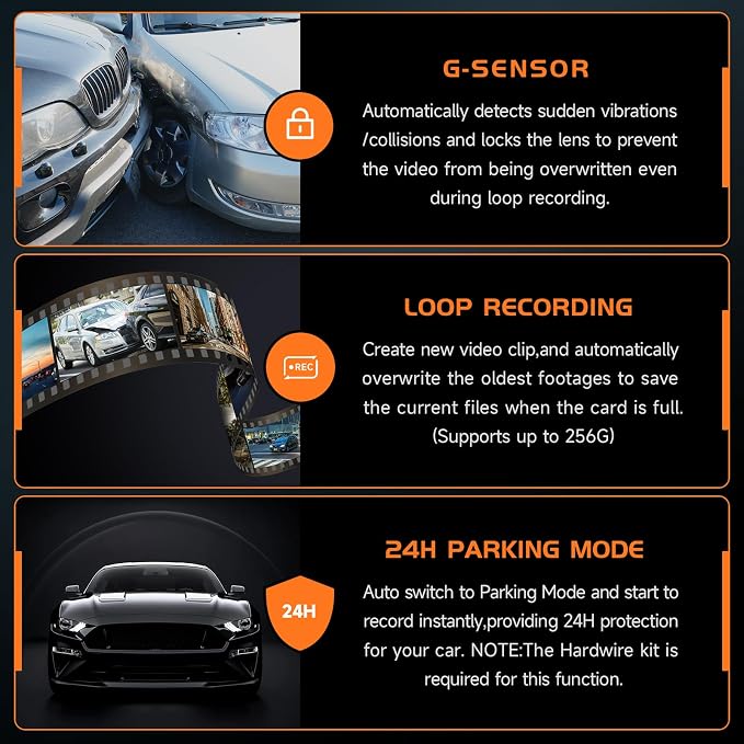 VEEMENT 2.5K Dash Cam Front, Mini Car Camera with App, 2.4G WiFi Smart Dash Cam for Cars, WDR Night Vision, 24H Parking Mode, G-Sensor, Heat Resistant, Supports 256GB Max