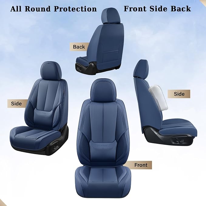 Coverado Car Seat Covers, Seat Covers for Cars, Waterproof Leather Auto Seat Protectors, Leather Car Seat Cushion, Car Interiors Accessories Universal Fit for Most Cars
