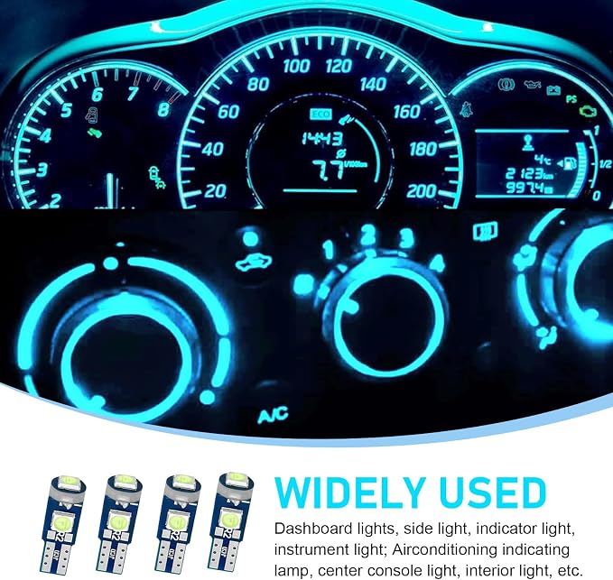 20PCS 74 Led Bulb Dash Lights, T5 2721 27 37 2721 Bulb with PC74 PC 37 Twist Socket, Super Bright Instrument Cluster Bulbs, Car Dashboard Lights, Car Interior LED Bulb Replacement Kit (Blue)