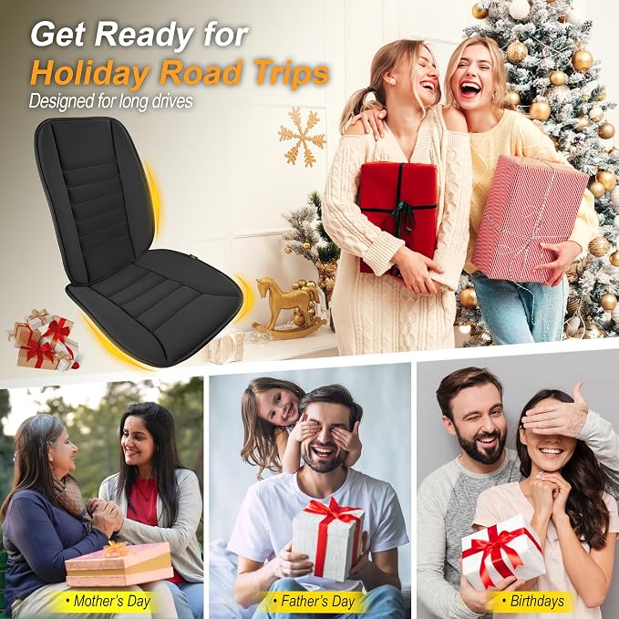kingphenix 5-Piece Car Seat Cushion Set with Back Support | Full Back Support Pillow and Seat Cushion for Long Driving, Road Trips, Truck, Van, SUV, Black